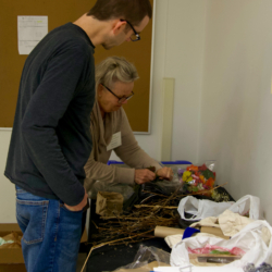 Brendan Kearney (Glenridge Elementary) and Linda Benken (Oak Hill School) choose materials to use.