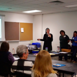 Sacred Heart Villa teachers (Sr. Bridget Smith, Peggy Knock, Stacey Hulsey and Ellen Cibulka) present on how outdoor learning has transformed their school.