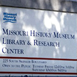 Missouri History Museum Library sign