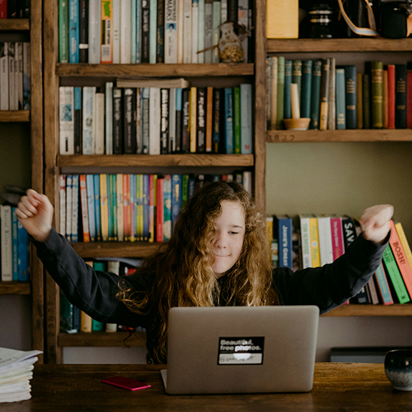 Girl using computer